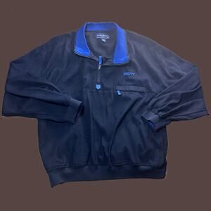 Arnold Palmer ESPN Golf Jacket XL Black 1/4 Zip Pocket Long Sleeve Pullover Men